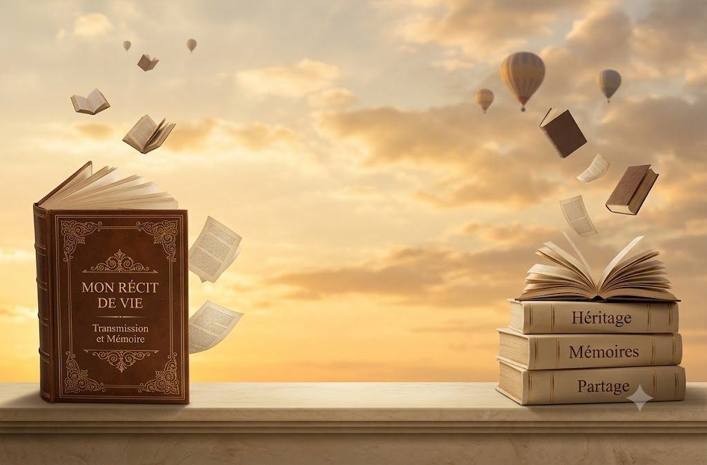 Livre relié « Mon récit de vie », symbole de transmission et de mémoire